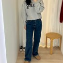 포유온 와이드 플레어 데님 사이즈업 내돈내산 후기