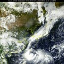 열대 저압부 흡수 끝낸 11호 태풍 힌남노 몇 분 전 모습 이미지