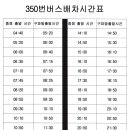 장흥유원지 350번 버스 배차 시간표 이미지