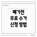 폐가전 무료수거 신청 방법, 신청은 이렇게 하면 끝!