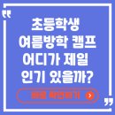 초등 여름방학 캠프 어디가 제일 인기 많을까?!