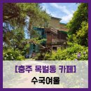 목벌길 | #내돈내산 충주호 강뷰 호수뷰 수국꽃 힐링 카페 디카페인 아메리카노 아이스크림 크로플 솔직 리뷰 후기