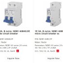 Miniature Circuit Breakers(회로 차단기) - 그림 및 spec 이미지