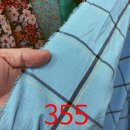 원단 355 하늘색 체크 패턴 면폴리 혼방 원단 고정폭 138cm 이미지