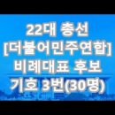 [더불어민주연합] 비례대표 후보(총 30명/기호 3번) 이미지