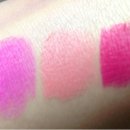 스킨푸드 신상-엣지 핑크, 플로라 코랄, 로지 핑크 발색샷 이미지