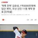 ‘학폭 전력’ 김유성, 1억5000만원에 입단 계약…두산 신인 11명 계약 완료 [오피셜] 이미지