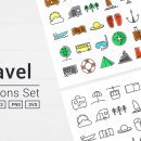 travel and tourism icons set 이미지