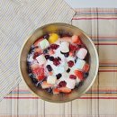 홈카페디저트 | 수박 없이 화채 만들기, 냉동과일 화채 레시피 금빛 빙수볼 4호 홈카페 디저트그릇 후기