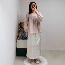 플라워코디 | 봄 새틴 스커트 추천 | 김아홉 9.hope cream ROSE 슬릿 스커트 후기 (플라워 패턴 롱 스커트 코디)