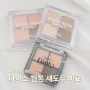 리틀브러쉬 | 다이소 웜톤 섀도우 추천! 트윙클팝 피치블렌딩 카라멜글레이즈, 딘토 리틀로르카 내돈내산 발색 후기