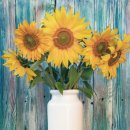 페이퍼플라워 주름지 해바라기 액자 이미지