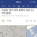 기상청 "경기 여주 동쪽서 규모 2.2 지진 발생" 이미지