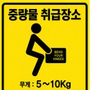 중량물 취급 표지판 이미지