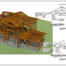 시공하고 있는 목조주택 설계도면 이미지