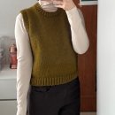 탑그린세탁 | [뜨개기록] 바늘이야기 뉴테디울 탑다운 라운드넥 조끼 올리브그린