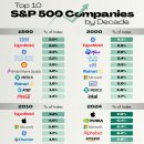 시간이 지남에 따라 S&P 500 상위 기업이 어떻게 변화했는지 이미지