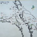 426. 향포 김태정 백목련 화조도 134㎝×68㎝