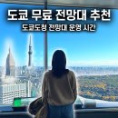 일본 도쿄여행 무료 전망대 추천 도쿄도청 전망대 후기, 운영 시간 휴관일