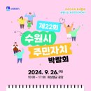 제22회 수원시 주민자치박람회,9월 26일 개최 이미지