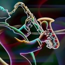 색소폰 연주 이미지