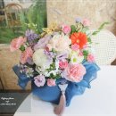 안양시 꽃바구니 추천｜남색 보자기 꽃바구니 V70 부모님 생신·상견례 선물 이미지
