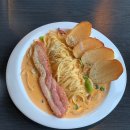 금천구 시흥동 맛집, 만월 :: 시그니처 통베이컨 크림 파스타 후기(+파김치볶음밥, 호떡 아이스크림까지!!)