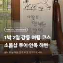 강산빌리지 | 강릉 여행 ENDㅣ안목해변·소품샵·대나무통와인삼겹살·묘묘