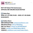 엔씨티주민센터 NCT 127 Debut 7th Anniversary OFFICIAL MD ONLINE SALES NOTICE 이미지