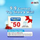 INTI-9.9 Tag, Share &amp; Win! RM50 TNG eWallet credit c 이미지