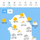 오늘의 날씨(9월 26일 월요일)입영 8일차 이미지