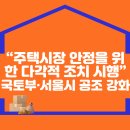 “주택시장 안정을 위한 다각적 조치 시행” 국토부·서울시 공조 강화 이미지