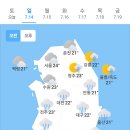 오늘의 날씨🌞☔️☃️, 2024년 7월 14일 일요일 이미지