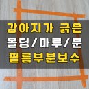 강아지 파손 걸레받이몰딩 필름복원, 마루바닥찍힘 부분보수_성남 분당 판교