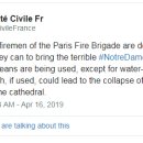 노트르담 화재에 트럼프가 올린 트윗 이미지