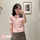 시에 러블리한 데이트룩 코디 SIE 르셀 퍼프 가디건 블러쉬 핑크