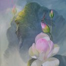 유화 연꽃그림/일산성인취미미술 이미지