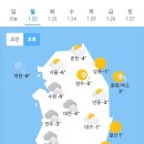 오늘의 날씨🌞☔️☃️, 2024년 1월 22일 월요일 이미지