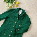 샤넬 부티크 로얄 그린 골드 버튼 울 코트 (CHANEL BOUTIQUE Royal Green Gold Button Wool Coat)