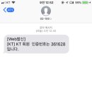 현재 뜬금없는 인증번호 날리는 중인 KT 이미지