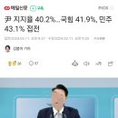 尹 지지율 40.2%…국힘 41.9%, 민주 43.1% 접전 이미지