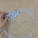 백자 | 롯데백화점 창원점 문화센터 아기 손발도장 백자 접시 만들기 후기