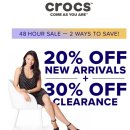 [크록스] 20% OFF New Arrivals. Extra 30% OFF Clearance 이미지