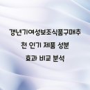 갱년기여성보조식품구매추천 인기 제품 성분 효과 비교 분석