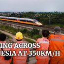 인도네시아 자카르타-반둥 구간 중국 고속철 시운전 이미지