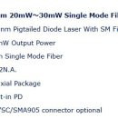 LASER Diode(레이저 다이오드) 싱글모드(Sinfle mode) fiber 850nm 20mW~30mW. 이미지