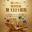 까치로또판매점 | 제1221회 로또 당첨번호 조회 2026년 4월 25일 추첨