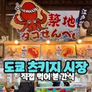 해리전통시장 | 도쿄 츠키지 시장에서 먹은 간식ㅣ타코 센베이, 닛신 타스케 꼬치구이, 유바리 멜론