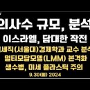 의사수 적정성 분석(김세직 교수 서울대 경제학부) / 이스라엘 담대한 작전 / 멀티모달모델 본격화...9.30월 [공병호TV] 이미지