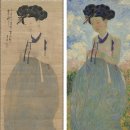 미인도 | DGIST의 연구팀이 개발한 AI 기술을 활용해 모네 스타일로 구현한 신윤복의 '미인도'